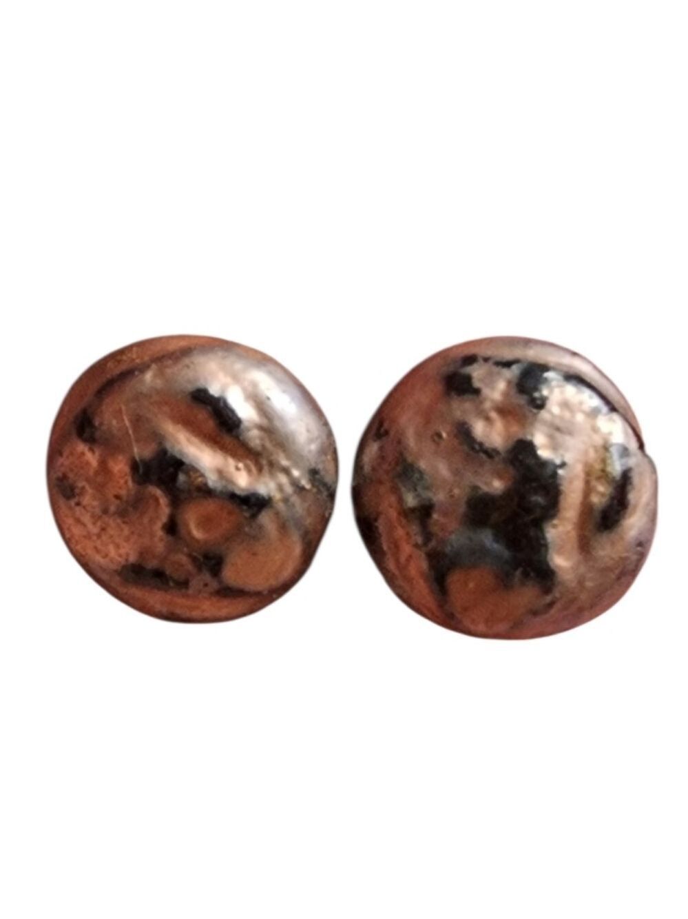 💥4 For $20💥Vintage Copper and Black Stud Clip On Earrings